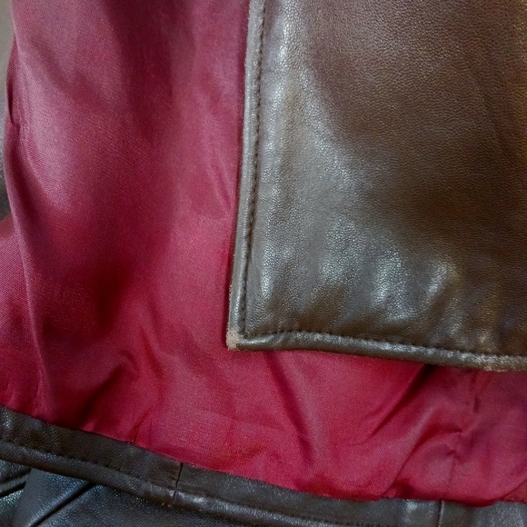 Vintage LNR Oversized Leather Blazer Trench Brown Size M - Picture 11 of 14